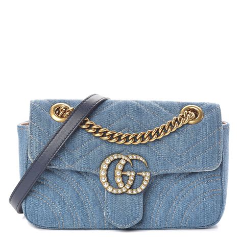 gucci denim marmont bag|gucci marmont small matelasse bag.